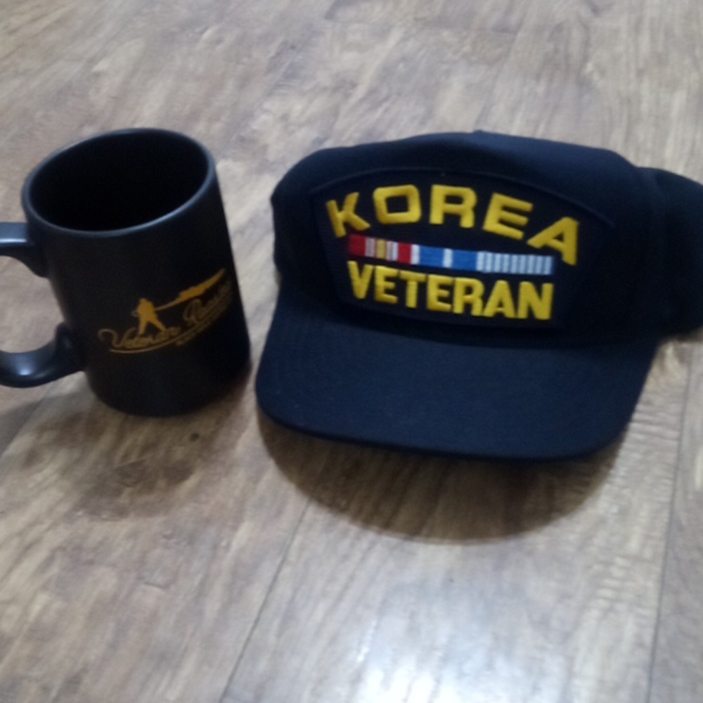 Vintage Eagle Crest Korea Veteran Cap W/ BRCC Mug Both USA Made